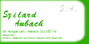 szilard ambach business card